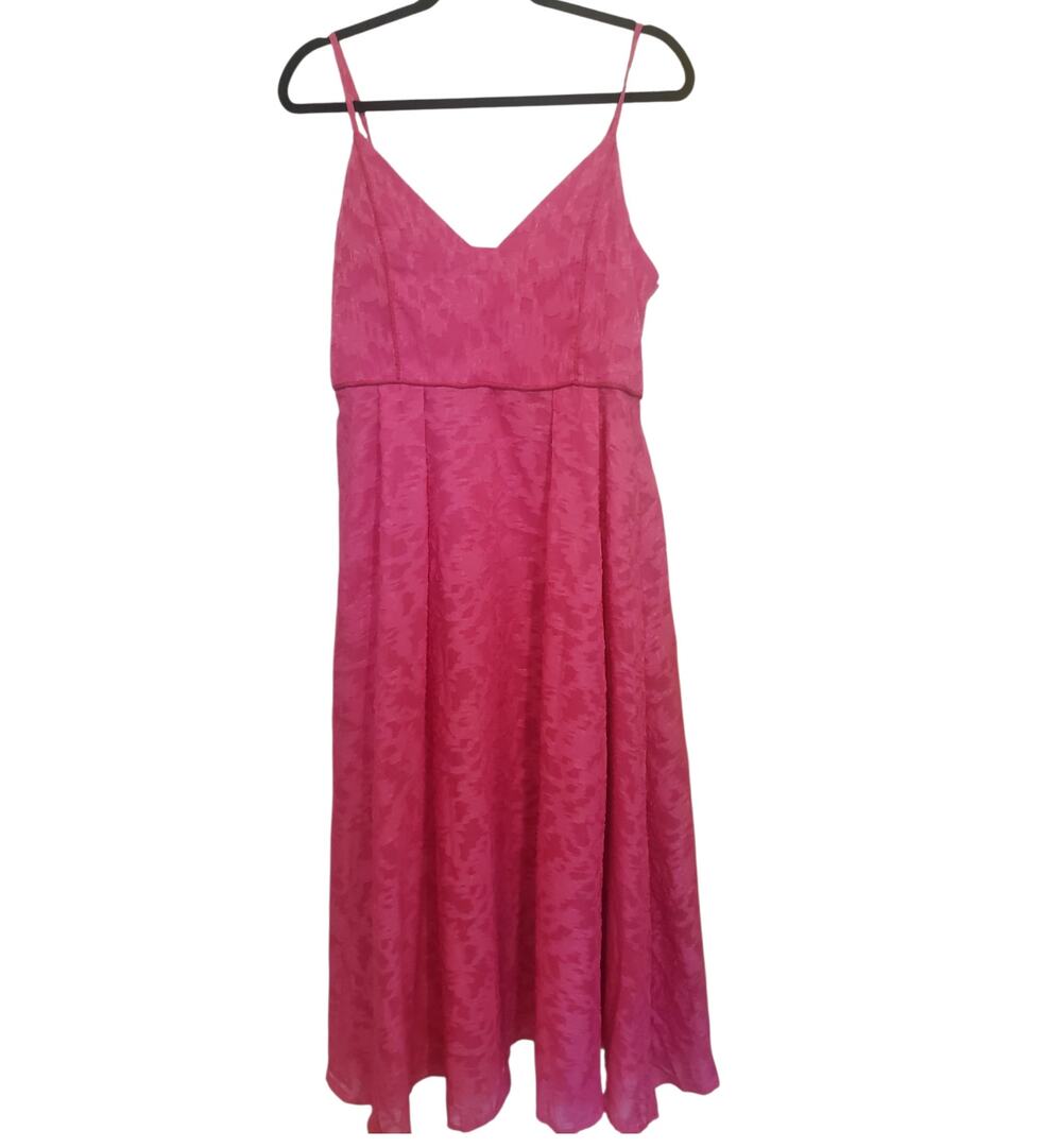 Showpo Hot Pink Spaghetti Strap Midi Length Lace Dress Size 10